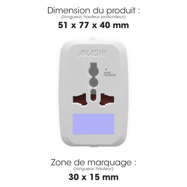 TOREBU - ADAPTATEUR UNIVERSEL DE VOYAGE - BLANC