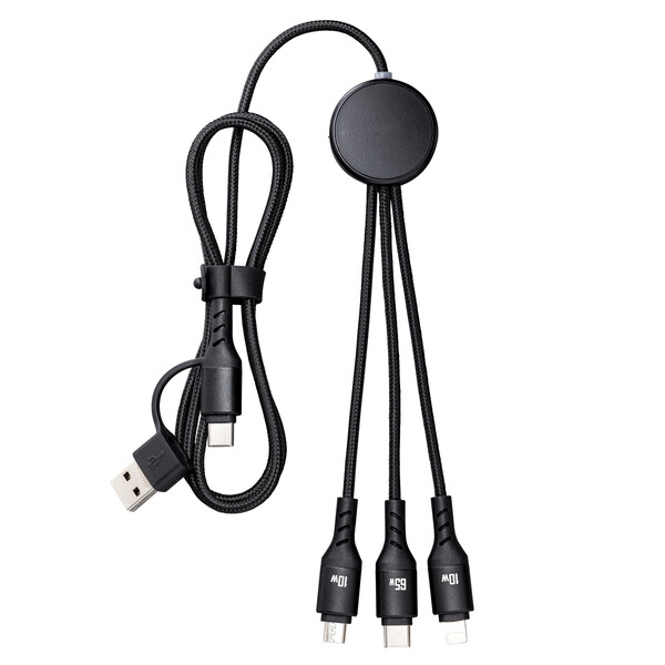 Câble de Charge 6 en 1 avec Lumière PUHALANI LONG - noir / blanc