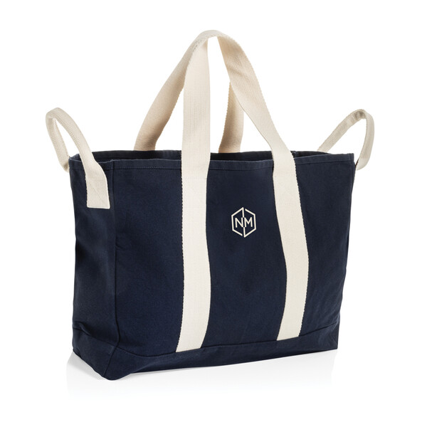 Sac de plage en toile recyclée 400g/m² BEAU AWARE™ - Bleu Marine