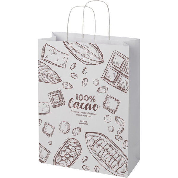 Kraft 120 g/m2 paper bag with twisted handles - XX large - White