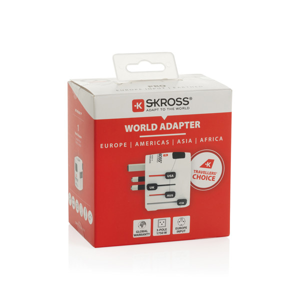 Skross Pro travel adapter, 3-pole, 141g