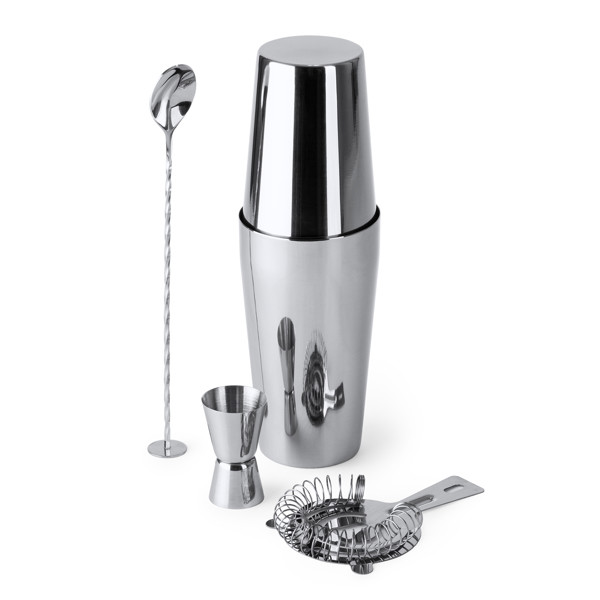 Personalized stainless steel 304 cocktail set with 580 ml shaker and carry bag