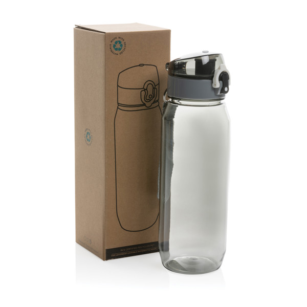 Uzamykateľná fľaša na vodu Yide 800ml RCS RPET - Čierna