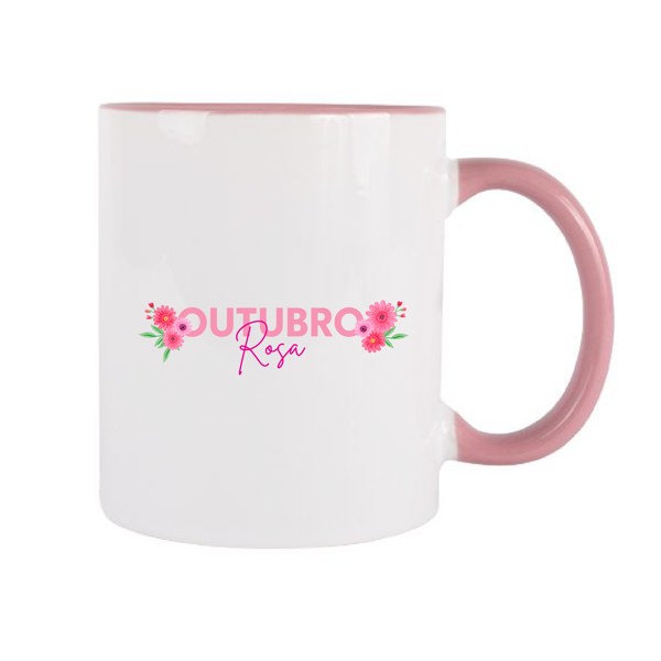 Caneca 300 ml - Rosa + impressão