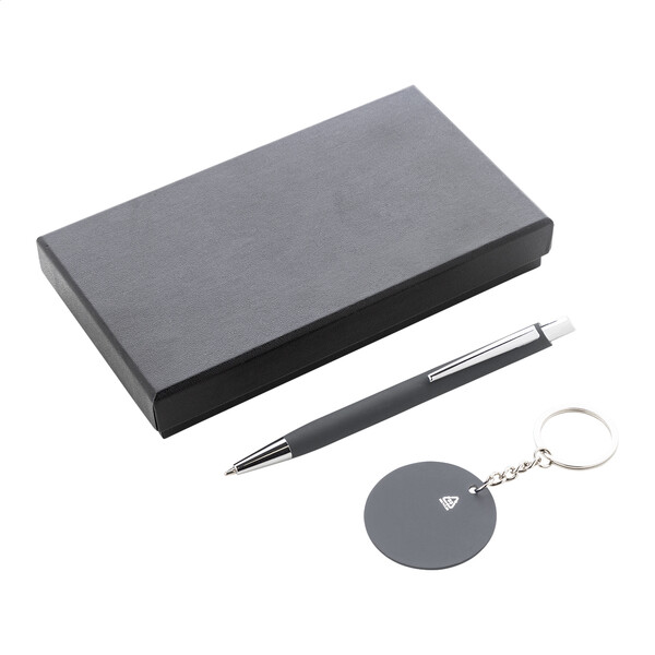 Pen And Keyring Set Miroset - Dark Grey