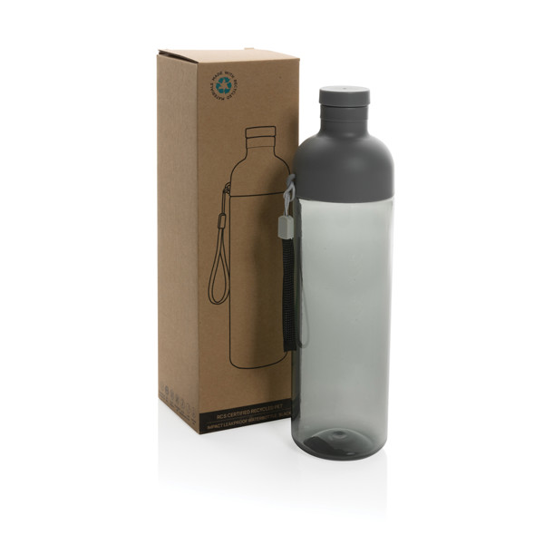 Nepriepustná fľaša na vodu Impact 600ml z RCS RPET - Čierna