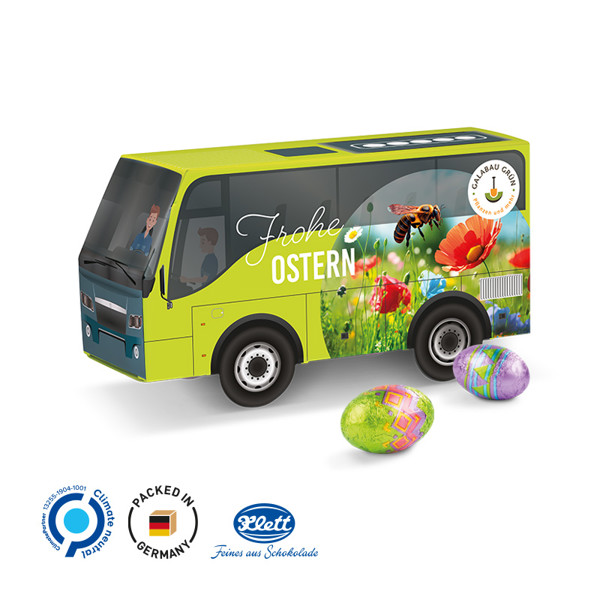 Bus Präsent, Ostern, Weiß / 6 Rettergut Ostereier, 37,5 G