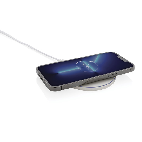 RCS standard recycled plastic 10W wireless charger - White