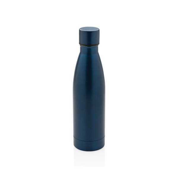 Bouteille iso couleur pleine en acier inoxydable recyclé RCS - Bleu Marine
