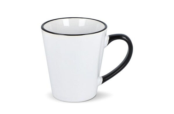 Mug subli Melbourne colored edge & handle 300ml - White / Black