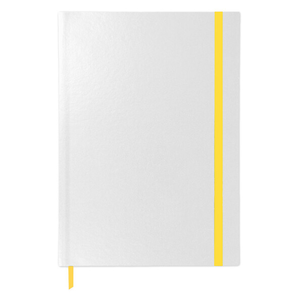 Carnet A5 à couverture rigide en papier avec feuilles imprimées selon votre design - Quadri / Jaune doré / Jaune vif