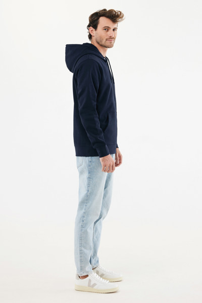 Mikina na zip s kapucí IQONIQ Abisko z recykl. bavlny - Námořní Modř / 5XL