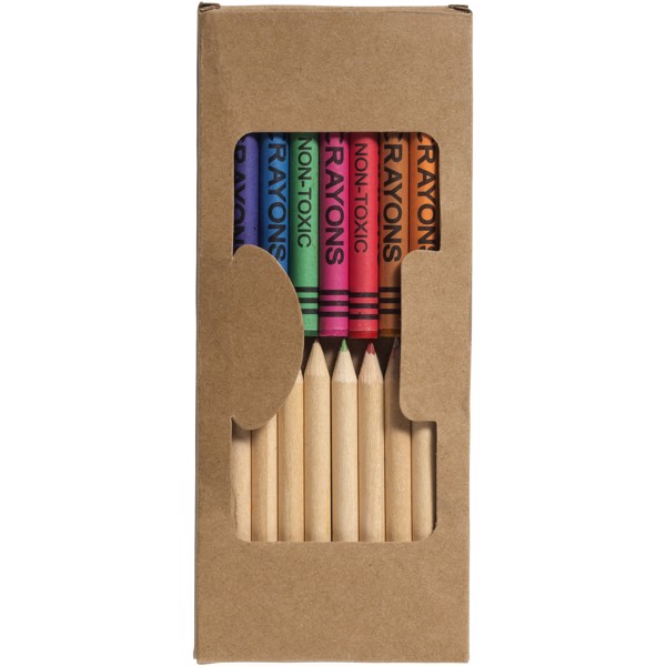 Kit de crayons et crayons gras colorés 19 pièces Lucky