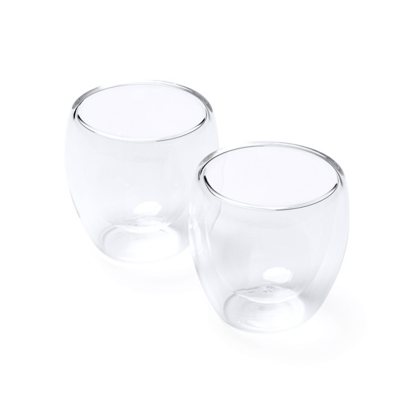 Personalized double-wall borosilicate glass set 90 ml