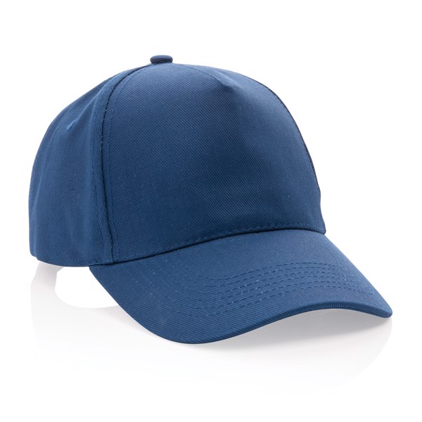 Casquette 5 panneaux en coton recyclé 280gr IMPACT - Bleu Marine