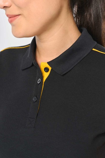 Ladies' Short-Sleeved Contrasting Daytoday Polo Shirt - White / Navy / 2XL