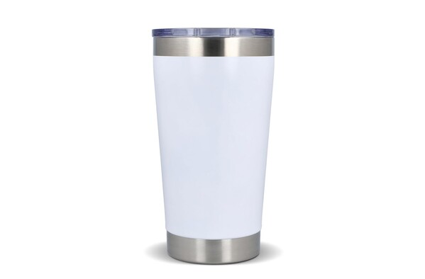 Keramična termo skodelica Cango, 500 ml, reciklirano jeklo - Bela