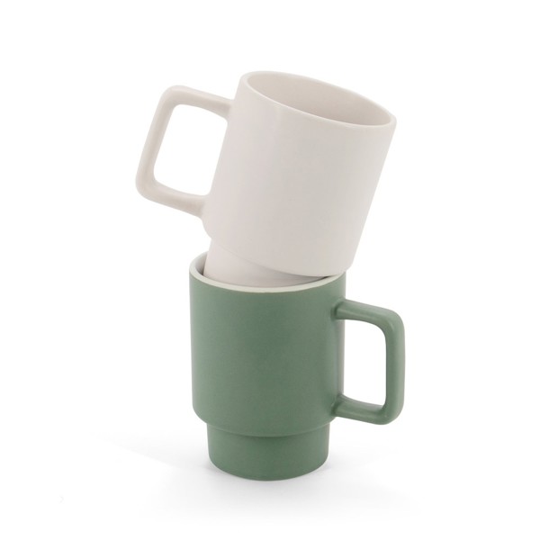 KUERTEN. Keramický hrnek s matným povrchem, 330 ml - Vojenská Zelená