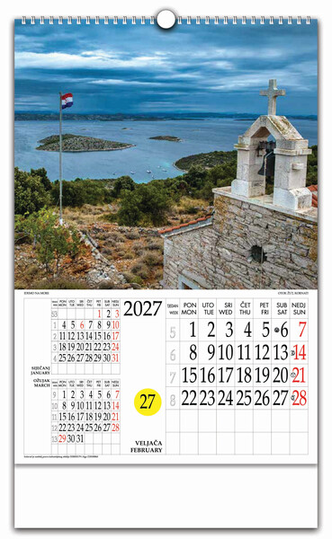 Zidni kalendar s rotacijskim krugom – Idemo na more