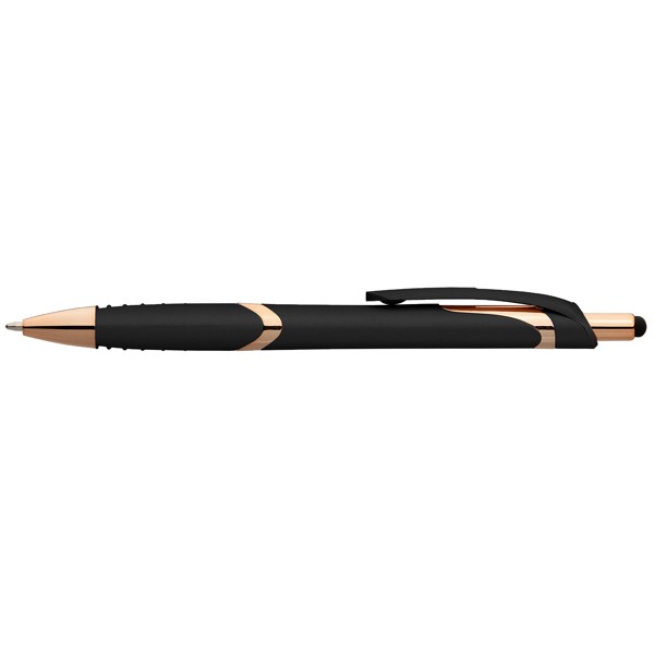 Stylo Joplin Softy Rose Gold avec Stylet - Noir / Sérigraphie