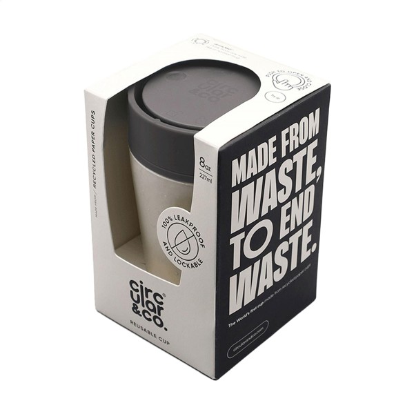 Circular&Co Recycled Coffee Cup 227 ml - white/black