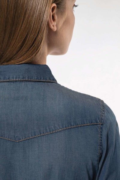 Ladies' Long-Sleeved Denim Shirt - XS