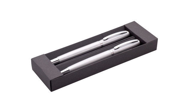 Torico pen set, aluminium, blue ink - Silver