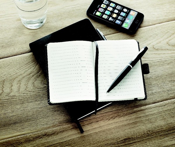 Quaderno A5 con  penna Notaplus - Nero