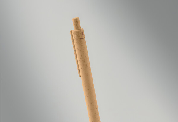 Stylo poussoir blé paille  PP. Pecas - Orange