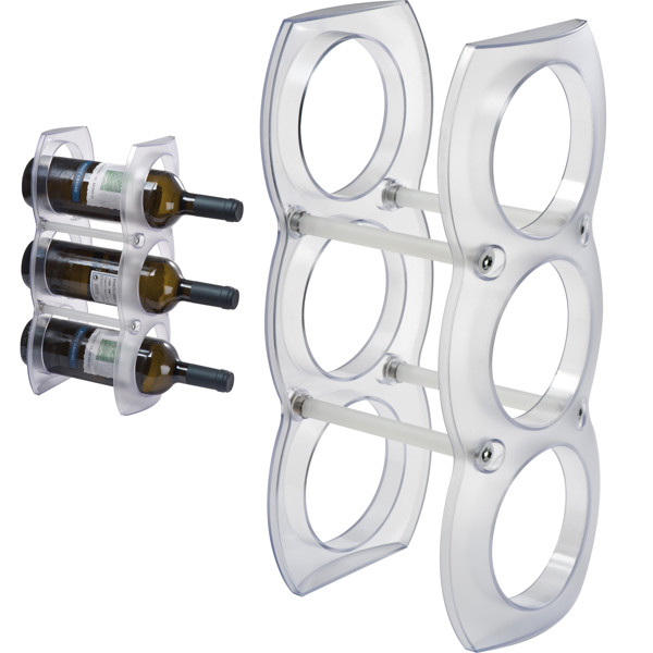 Plastic wine rack for three bottles BOBBY - White