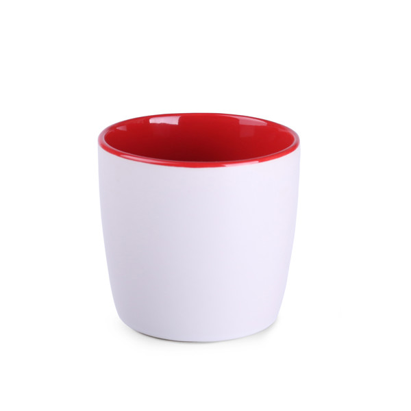 Handy Pure ceramic mug, 85 mm height - White / Red