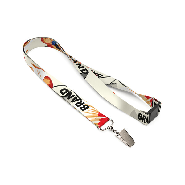 Sublimation lanyard - 10mm width / Bulldog clip / Safety breakaway