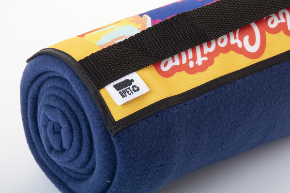 Couverture polaire RPET Reporta, personnalisable - Bleu Foncé