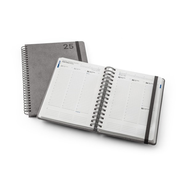 SIMMEL B5. Agenda B5, con anillas, de cuero (58% reciclado)