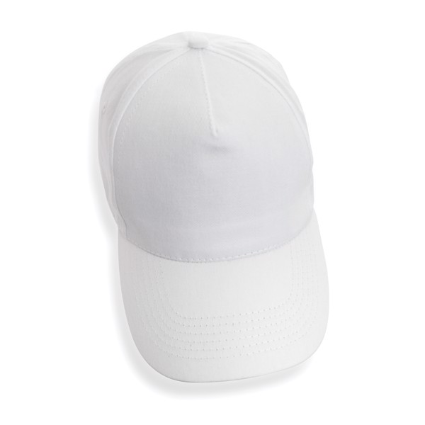 Casquette 5 panneaux en coton recyclé 190gr IMPACT - Blanc