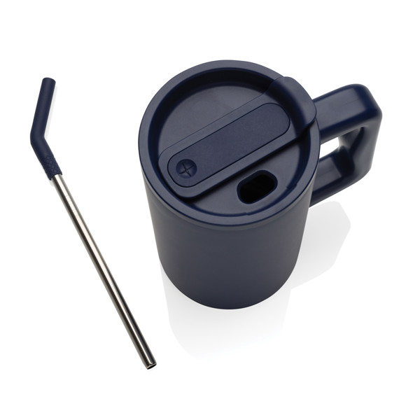Mug Cube 800ml en acier recyclé certifiée RCS - Bleu Marine