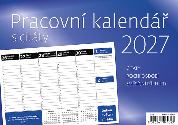 Plánovací stolní kalendář Pracovní s citáty