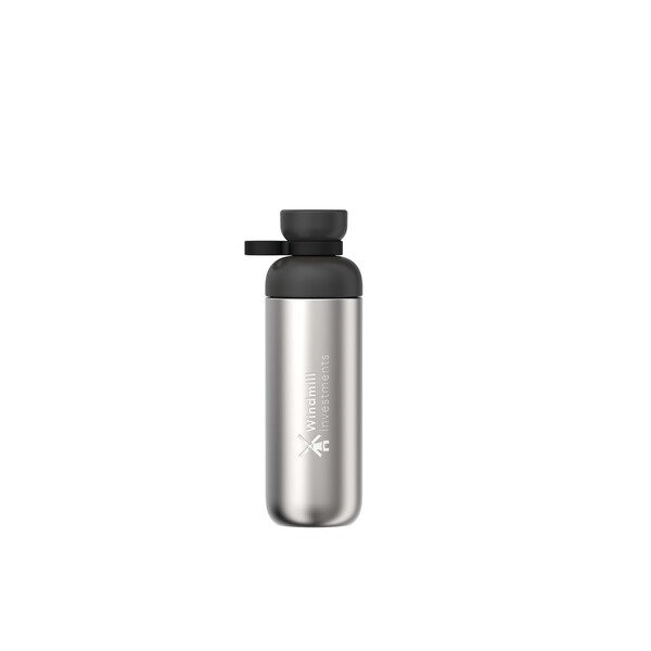 Mepal Vita 700 ml waterfles van gerecycled roestvrij staal - Zwart