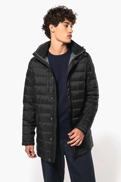 Men's Lightweight Hooded Padded Parka - Black / S