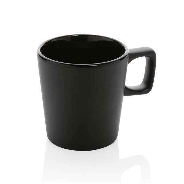 Ceramic modern coffee mug 300ml - Black / Black