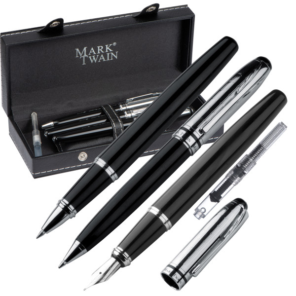 Mark Twain writing set MATTHIAS - Black