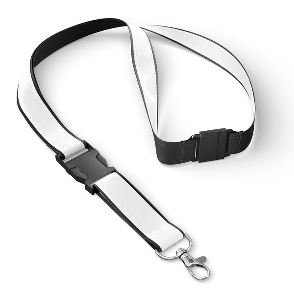 lanyard removibile in poliestere con sovrastampa in raso sublimato - 20mm Larghezza / Moschettone in metallo / Stacco di sicurezza