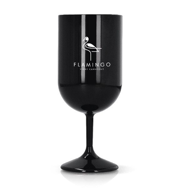 VERRE A PIED EN PLASTIQUE REUTILISABLE TRITAN 18 cl RAS BORD - Blanc opaque
