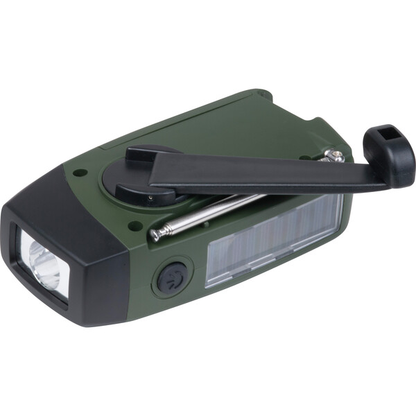 Hand-crank emergency radio BENEDETTA - Dark Green