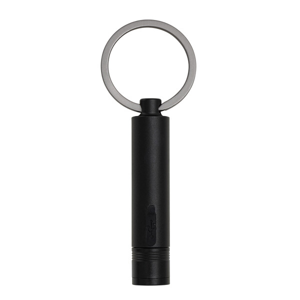 Porte-clés avec lampe de poche LED rechargeable PORTO LIGHT - noir