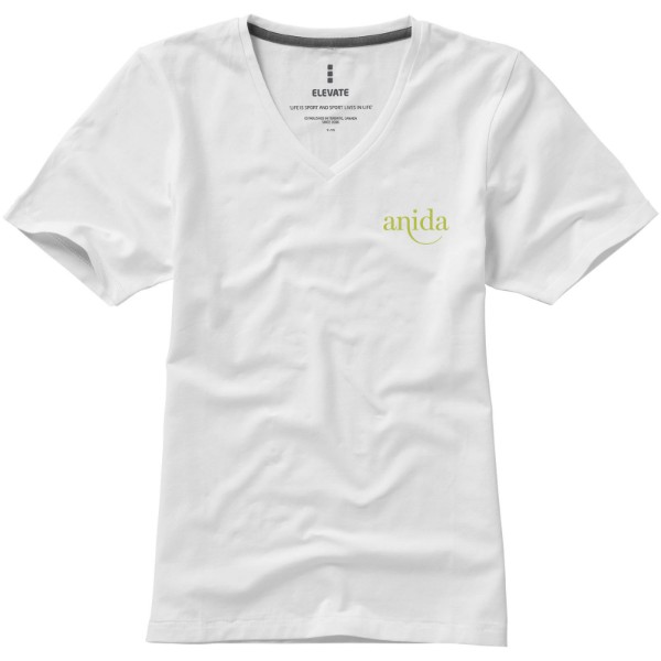 Kawartha short sleeve women's organic V-neck t-shirt - White / XS