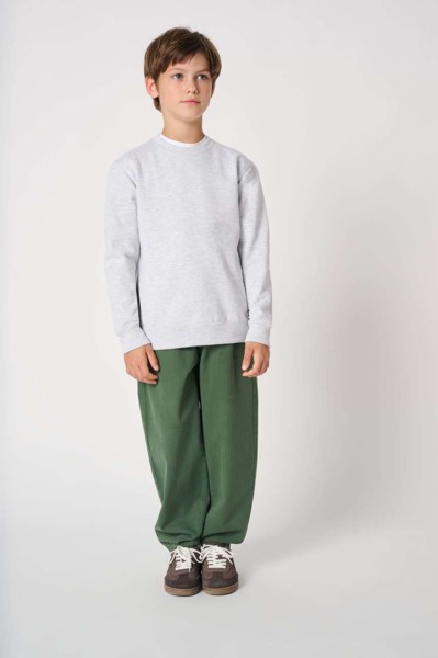Kids' Basic Round Neck Sweatshirt - Ideal White / 10/12