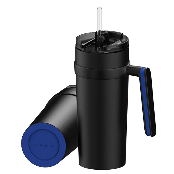 myORINOCO CERAMIC - Mug: black, Ring: blue, Bottom: blue