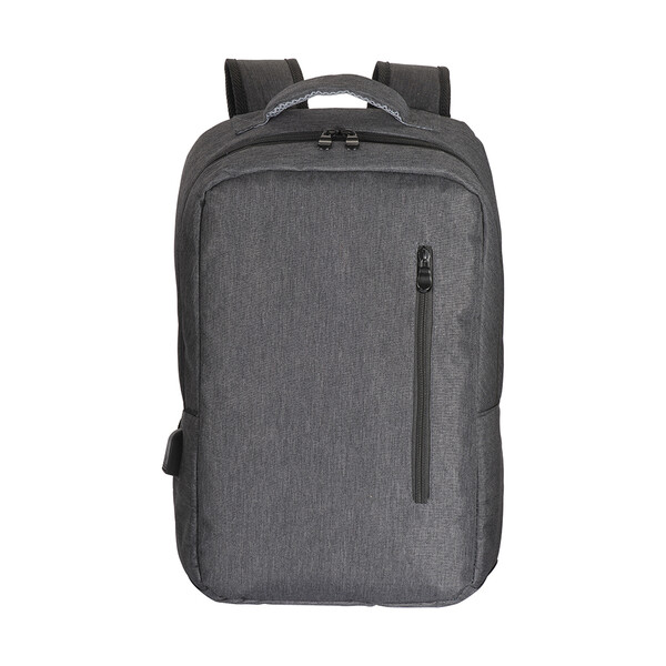 300D Polyester Laptop Backpack With 3 Pockets. Laptop Principal Pocket And Side Pocket - Grey