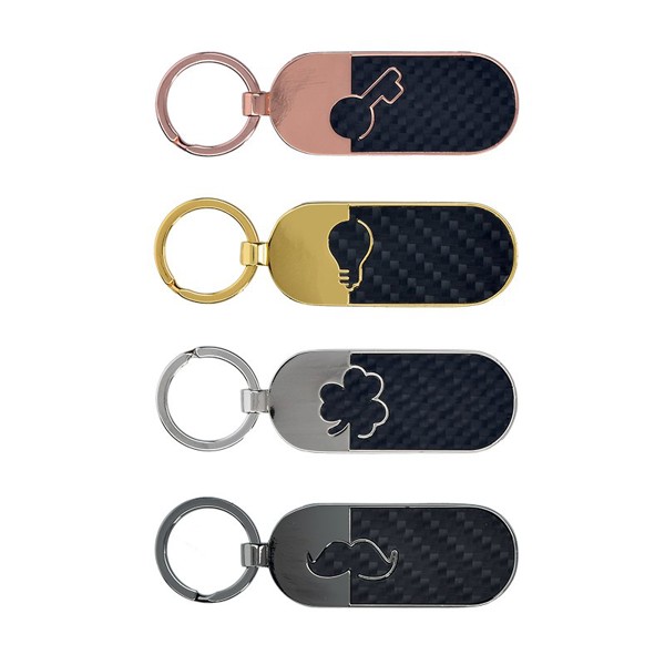 METAL KEYRING - Trefle argent / Trefle argent